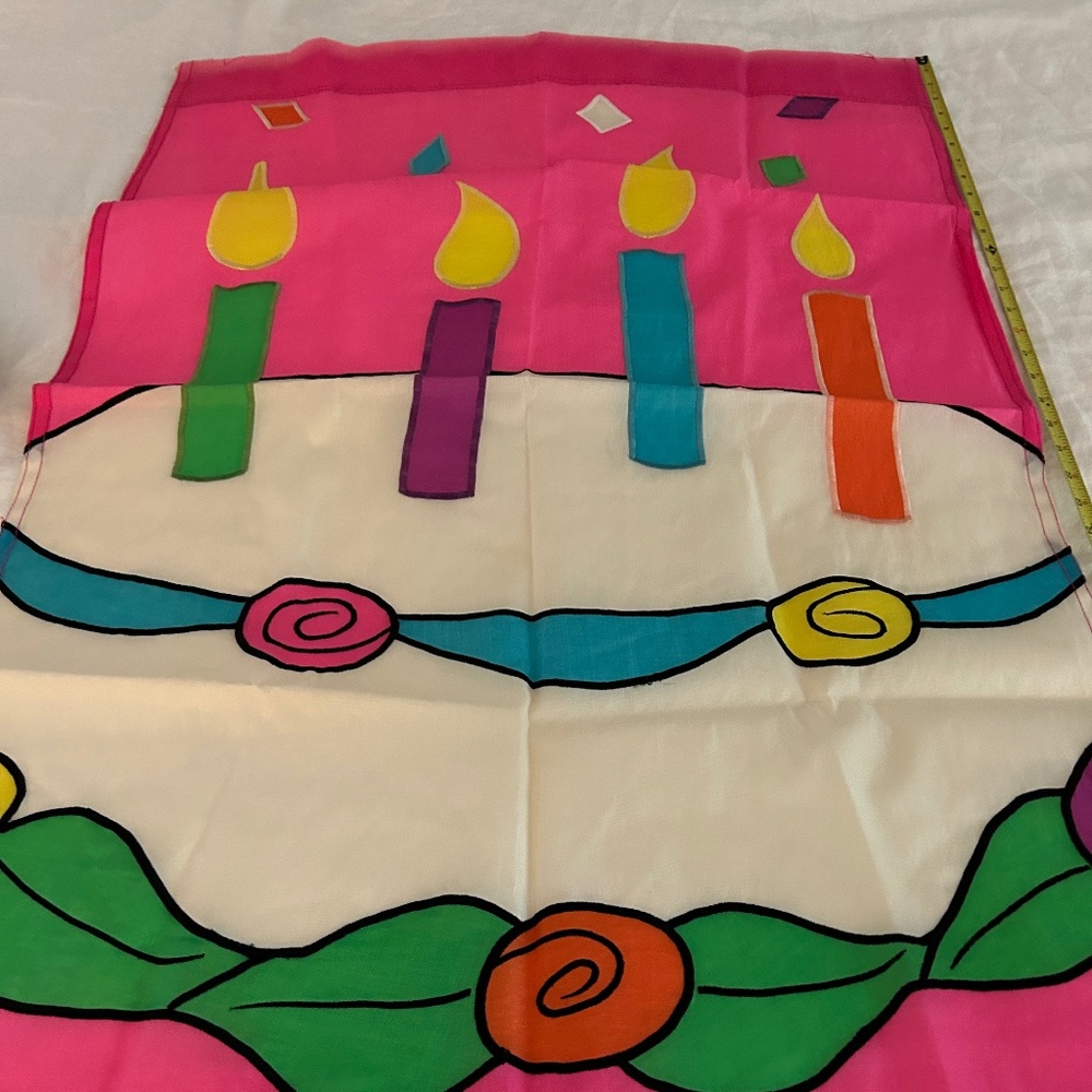 Large Birthday Cake House Flag
